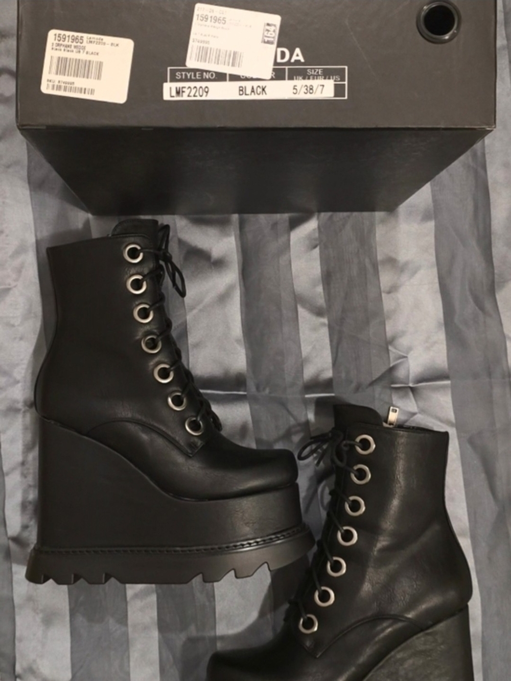 Dolls Kill Black Platform Boots